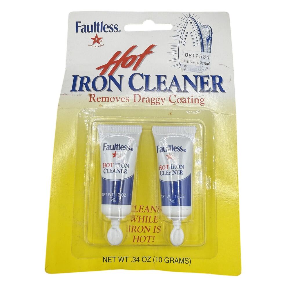 🧼 Faultless Hot Iron Cleaner 2 Tubes Sealed Vintage Laundry Craft NOS .34 Oz